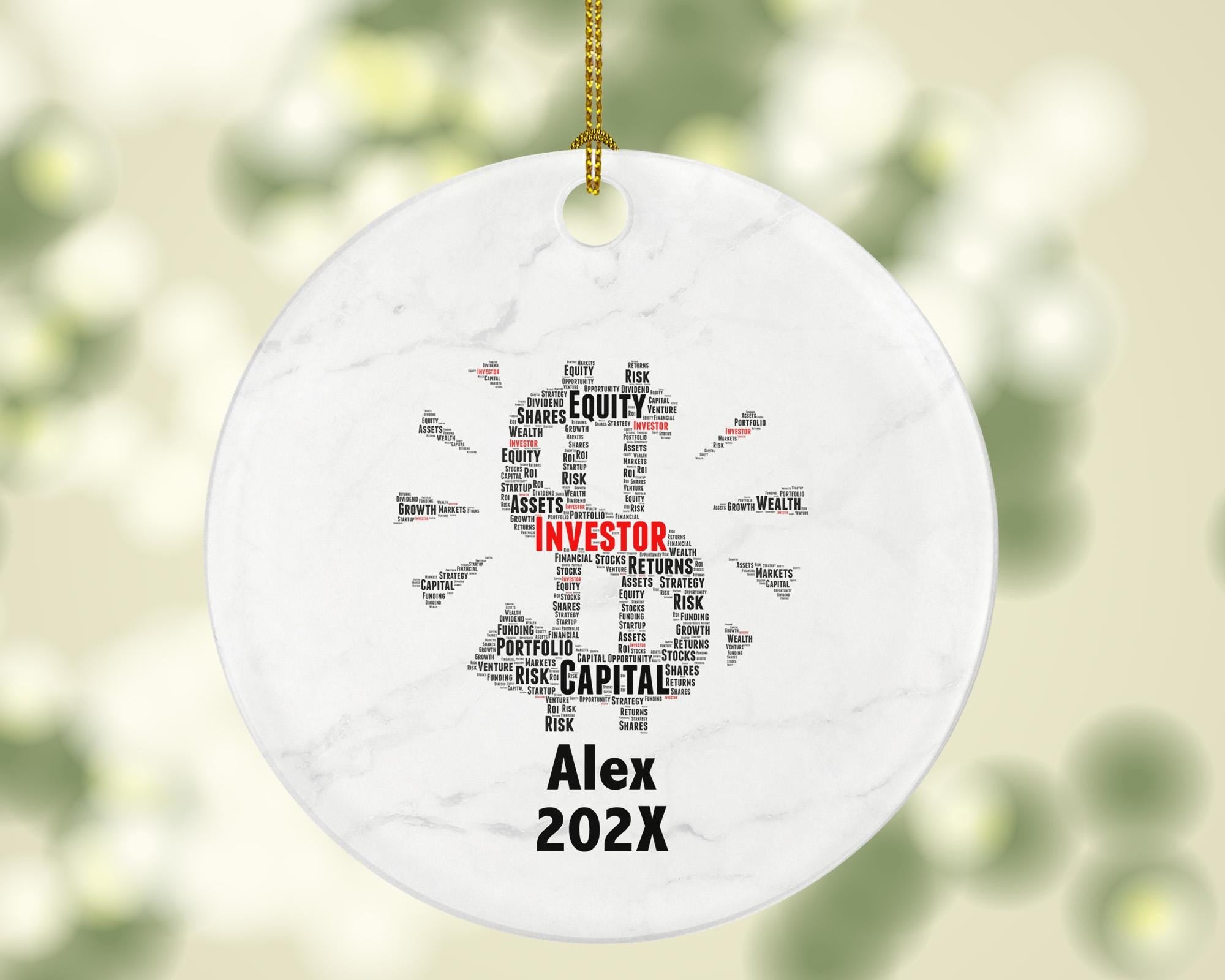 Personalized Investor Christmas Ornament – Custom Finance Gift – Stock Market Ornament – Investment Professional Keepsake