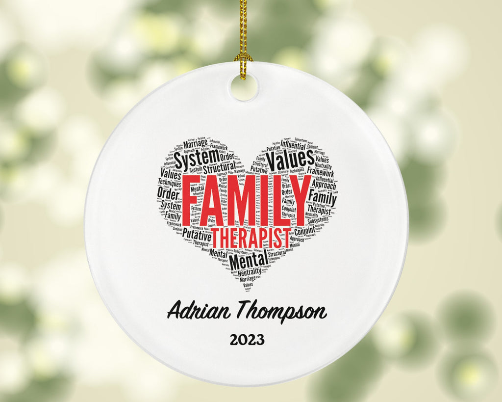 Personalized Family Therapist Christmas Ornament, Mental Health Science Gift
