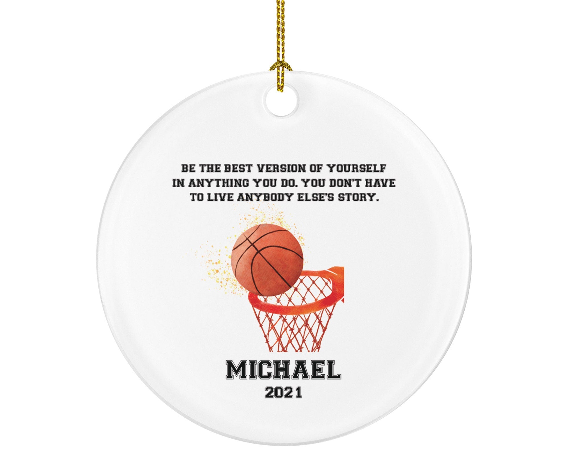 Personalized Basketball Christmas Ornament - Custom Gift for Basketball Team Player Gamer Sports Hobby Occupation Decorations