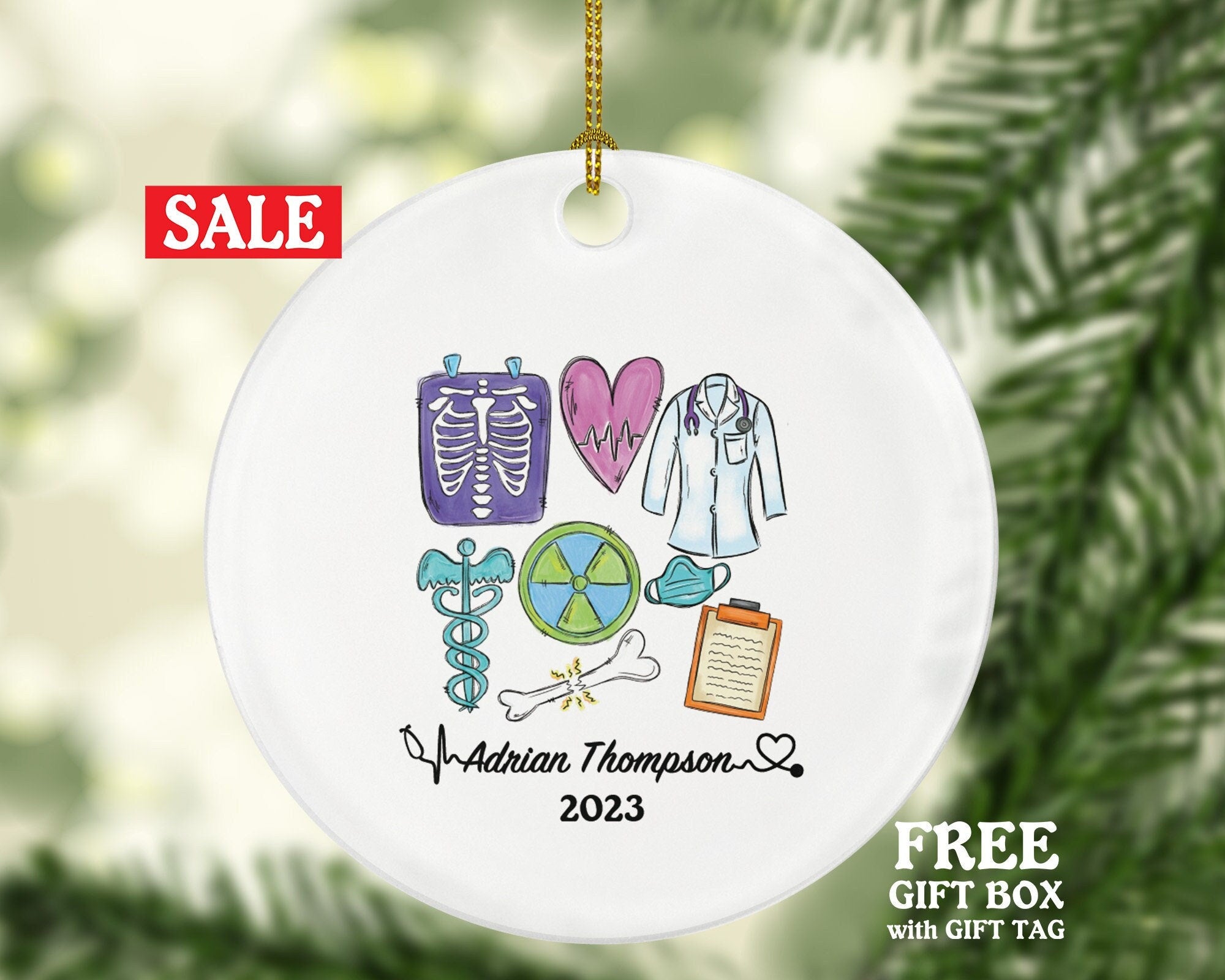 Radiology Nurse Assistant Technologist  X-Ray Technician Christmas Ornament Personalized - Radiologic Scan Health Worker Gift