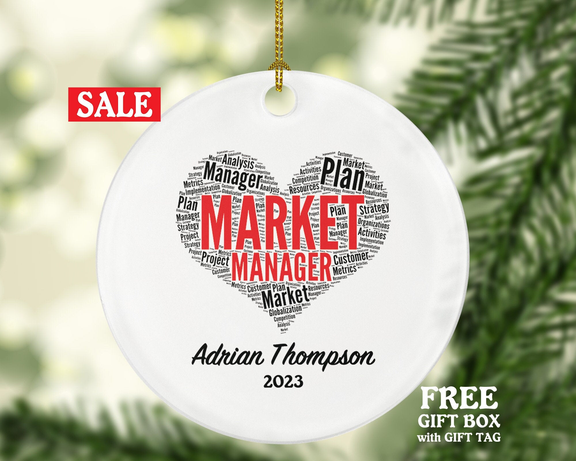 Market Manager Specialist Christmas Ornament - Personalized Developer Strategist Analyst Business Designer Consultant