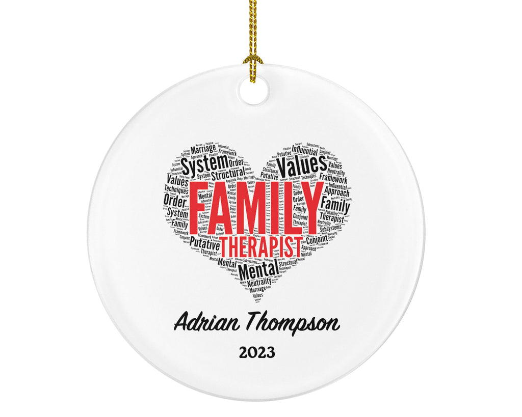 Personalized Family Therapist Christmas Ornament, Mental Health Science Gift