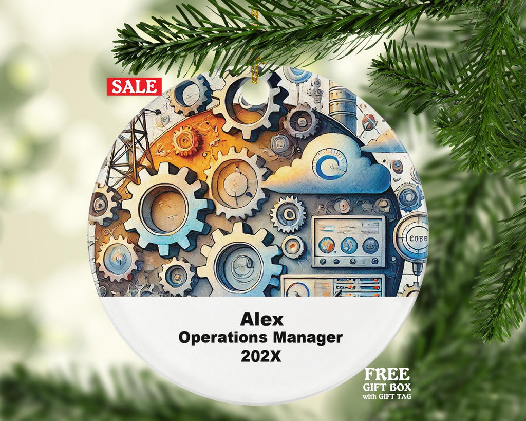 Personalized Operations Manager Ornament – Custom Business Gift – Career Recognition Ornament with Name and Year
