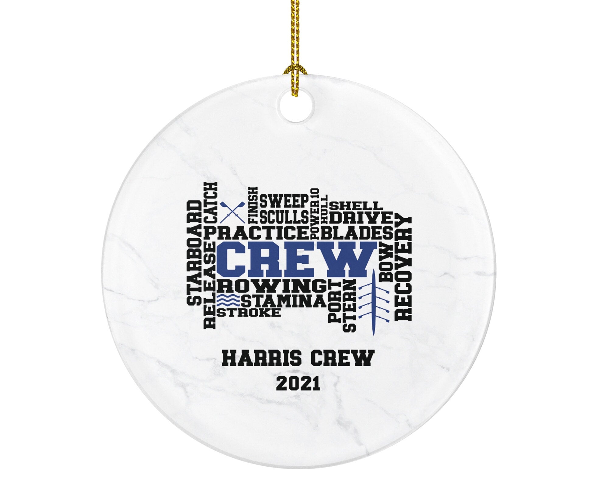 Crew Christmas Ornament Personalized - Kayak Team Kayaker Squad Water Sports Lake Canoeing Gift