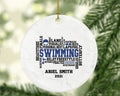 Swimming Christmas Ornament Personalized - Swimmer Gift - Learn To Swim Swimming Team - Custom Name Year