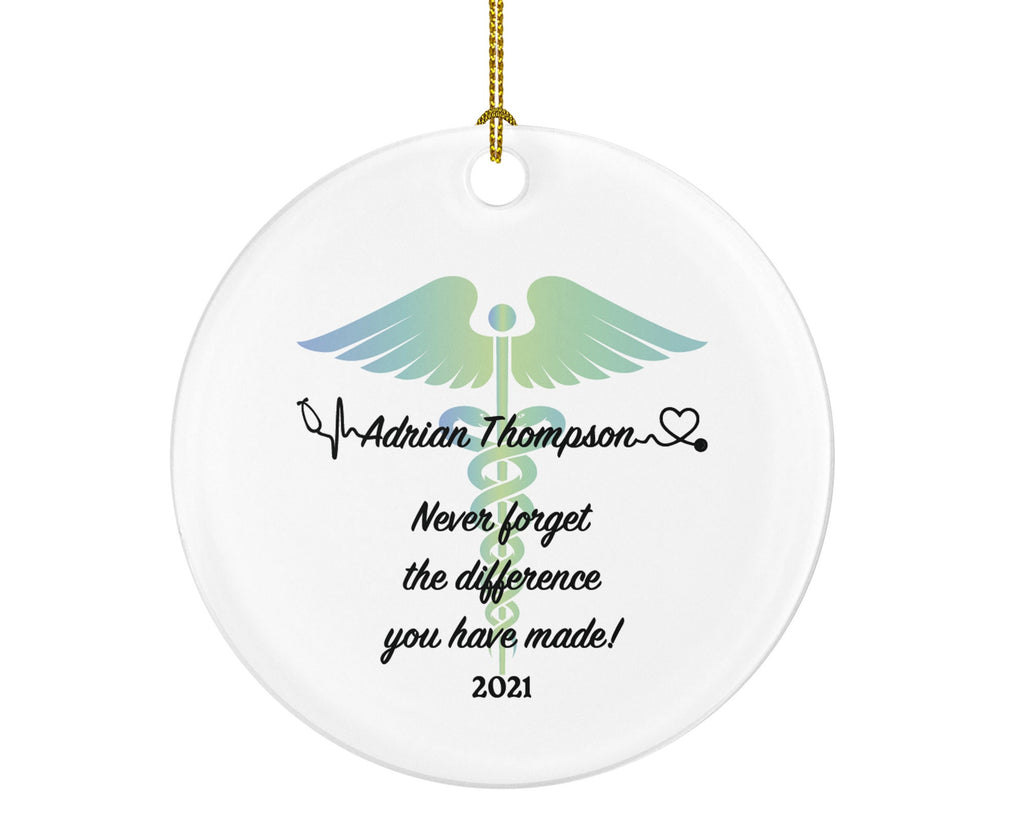 Personalized Medical Doctor Christmas Ornament Health Worker Gift from Patient for Nurse Physician Physical Therapist Practitioner MD RN PT