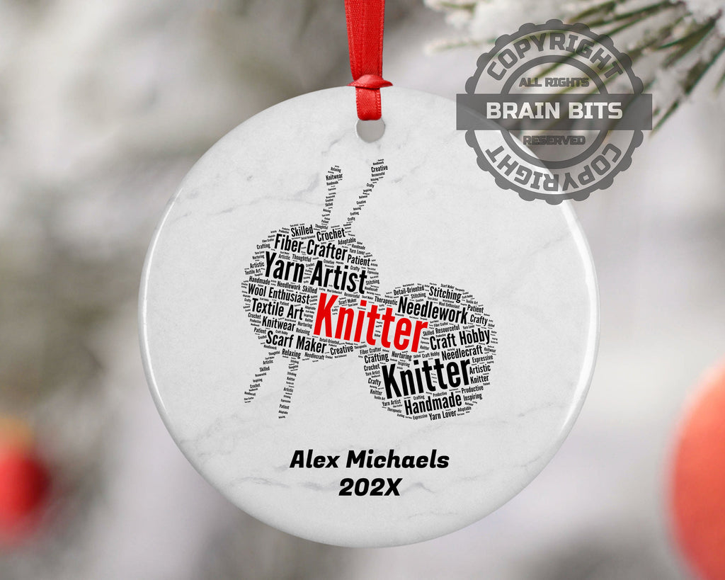 Knitter Personalized Christmas Ornament Backup
