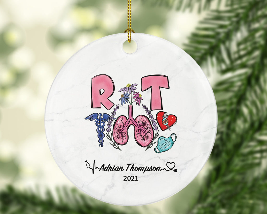 Respiratory Therapist Christmas Ornament Personalized - NBRC, National Board Respiratory Care, Therapy, Medical Gift - Custom Name Year