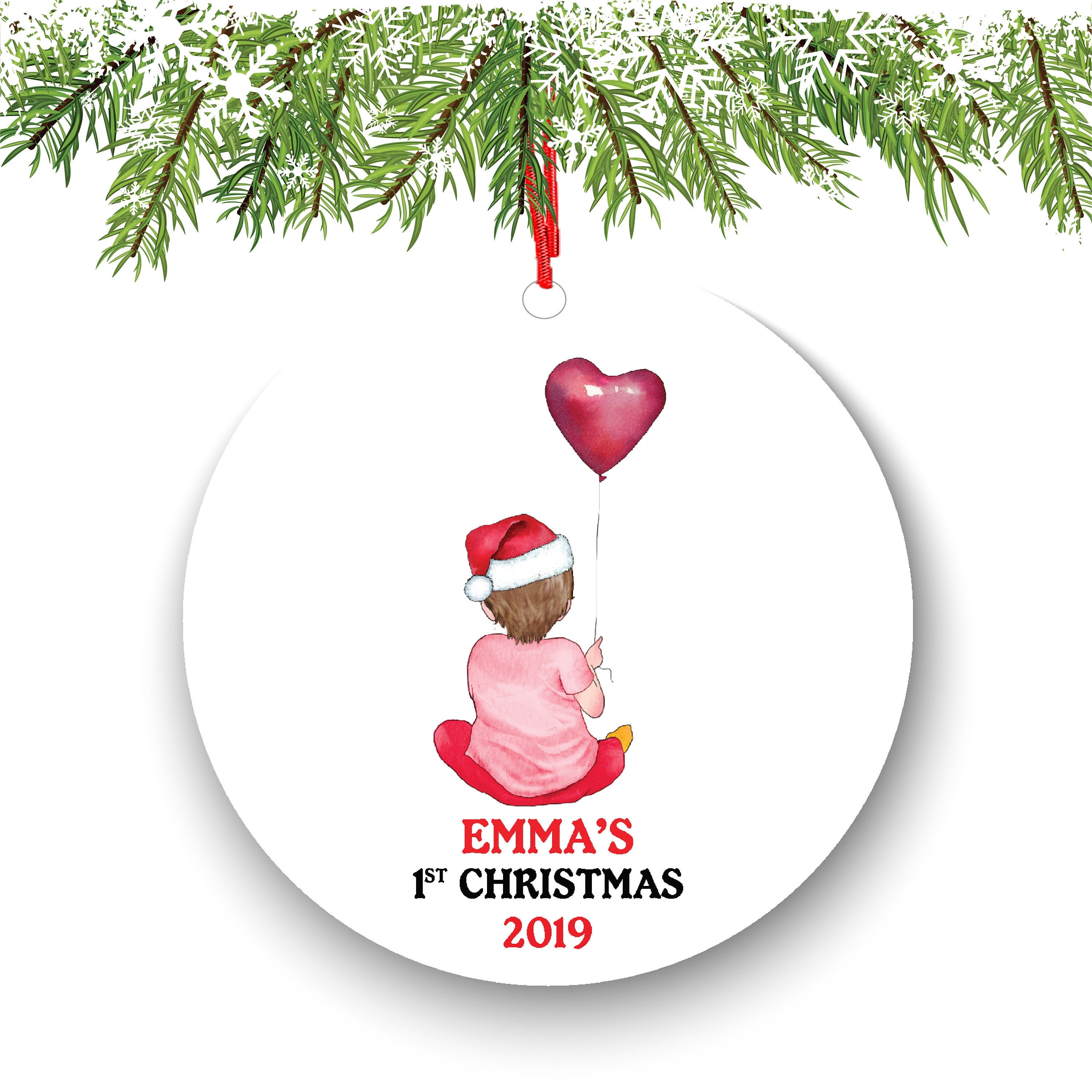 Personalized Christmas Ornament Baby's First New Baby Portrait Parent Girl Boy Mommy Daddy Mom Dad Newborn 1st Gift Custom Name Present