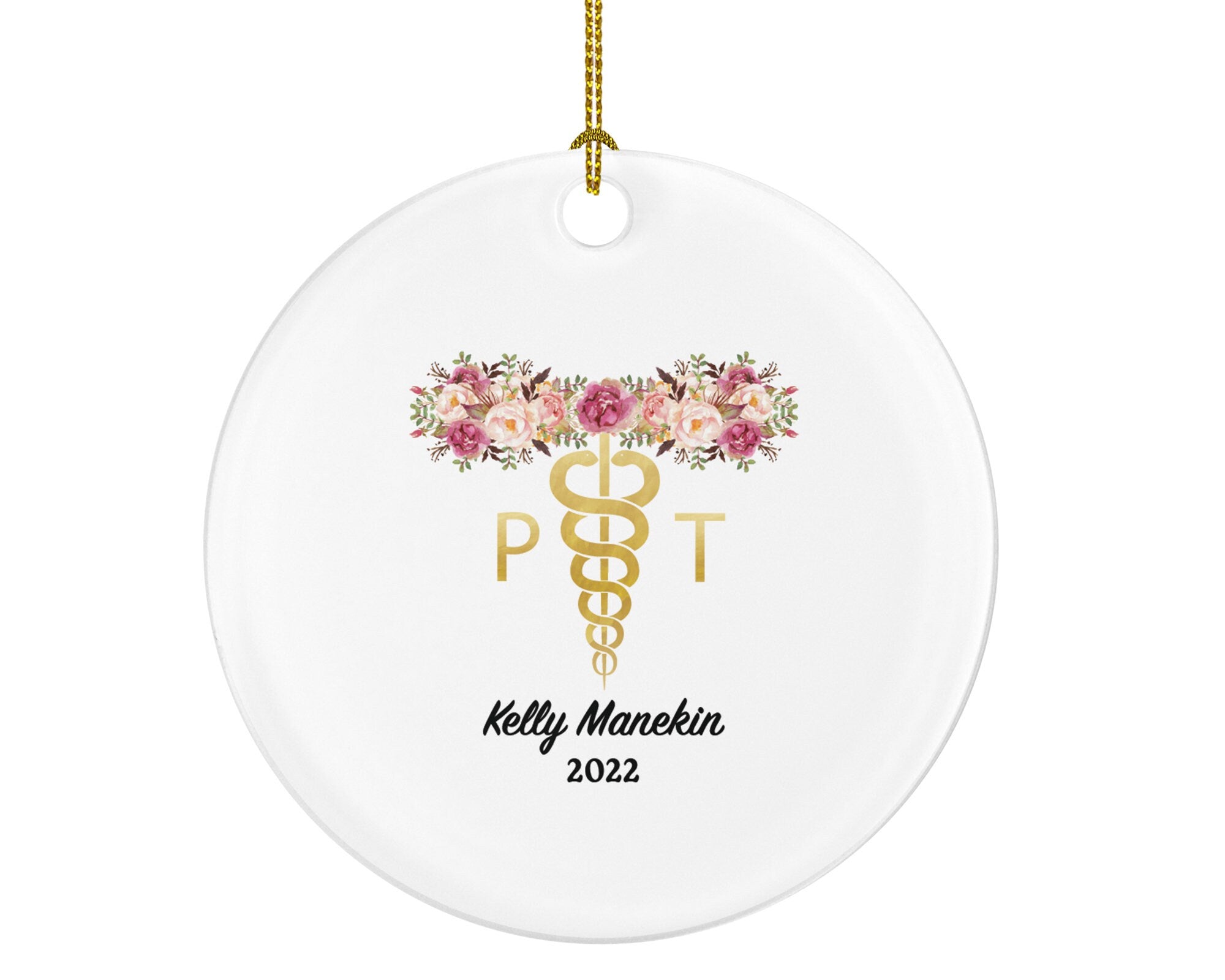 Physical Therapist Christmas Ornament, PT Personalized Gift, Physiotherapist Ornament, Medical Ornament