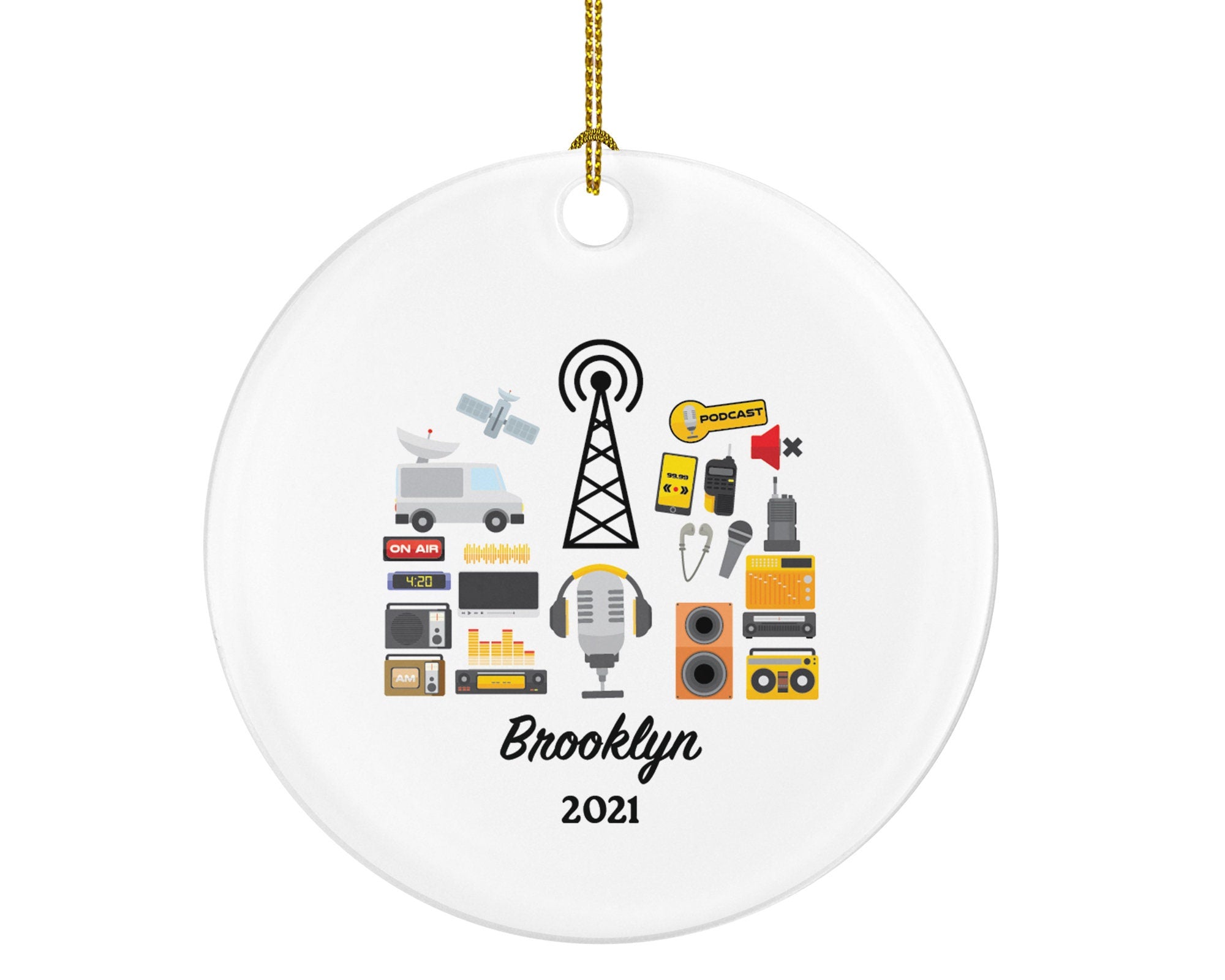 Radio Worker, DJ, Producer, Presenter, Owner Christmas Ornaments Personalized - Gift for Radio Worker