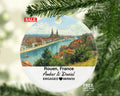 Personalized Rouen France Christmas Ornament, Gothic Cathedrals, Medieval Architecture, Mr & Mrs Wedding, Engagement, or Honeymoon Keepsake for Couples