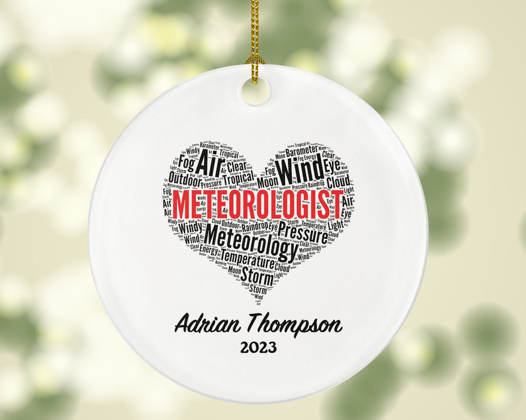 Meteorologist Christmas Ornament Personalized - Meteorology Dynamic Simply Dynamicists Atmospheric Scientist