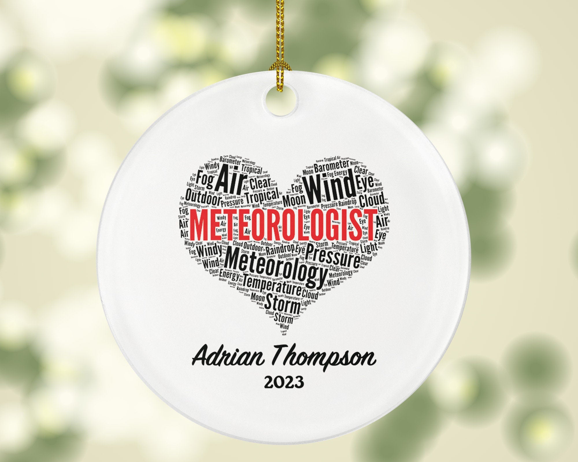 Meteorologist Christmas Ornament Personalized - Meteorology Dynamic Simply Dynamicists Atmospheric Scientist
