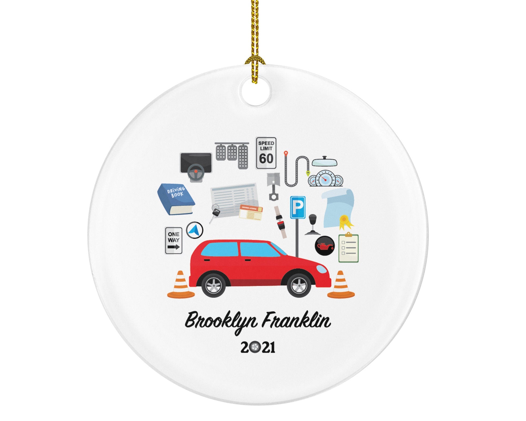 Driving School Owner Worker Christmas Ornament Personalized - New Driver Car New License Owner Driver's License Plate Custom Gift