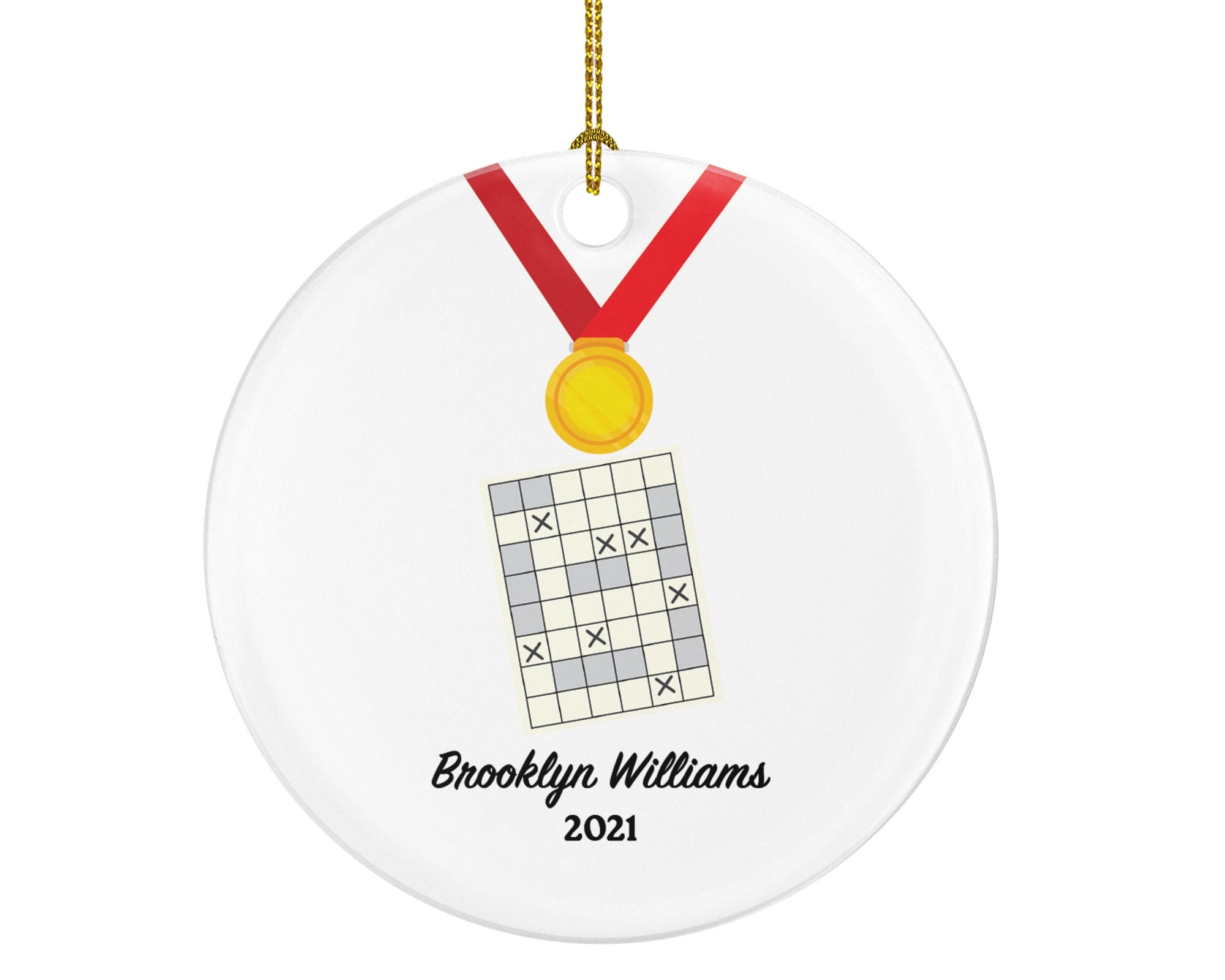 Battleship Player Christmas Custom Ornament, Enthusiast, Board Games Personalized