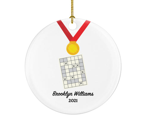 Battleship Player Christmas Custom Ornament, Enthusiast, Board Games Personalized