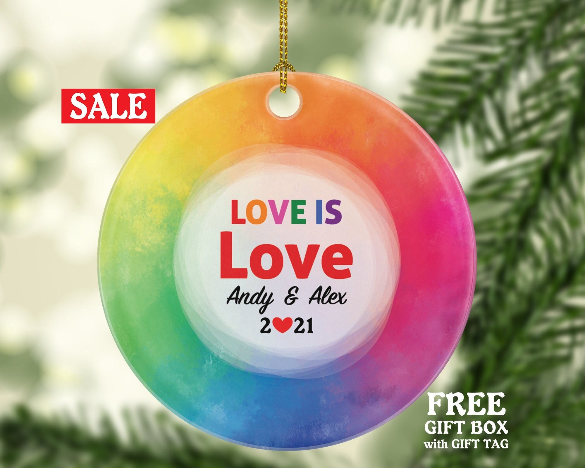 Love Is Love | Gay Pride| Columbus Gay Pride | Ohio Ornament | Christmas Ornament