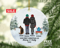 Mommy Daddy with Baby and Dog Cat Pet Personalized Christmas Ornament Custom Family of 3 Fur New Mom Dad Newborn Gift Lover Owner Holiday