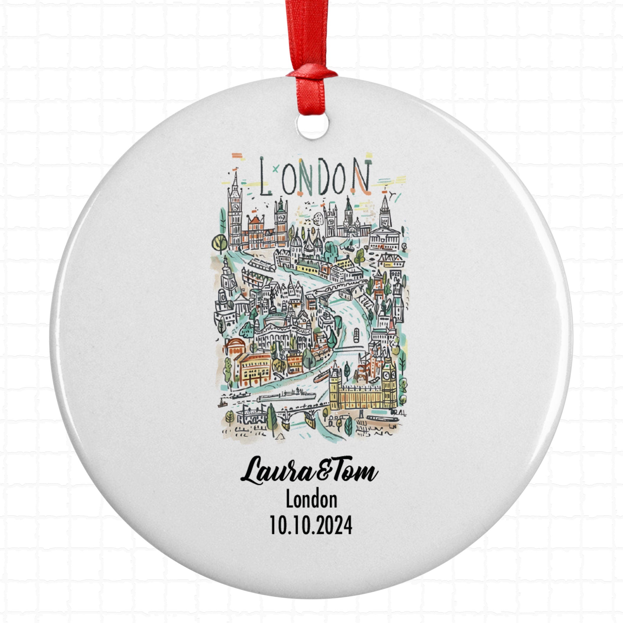 City (Template) Ornament, Engagement, Married, Travel, Gift for Engaged Couple, Engagement Gift, Trip, Vacation Souvenir