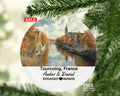 Personalized Tourcoing France Christmas Ornament, Historic Architecture, Vibrant Markets, Mr & Mrs Wedding, Engagement, or Honeymoon Keepsake for Couples