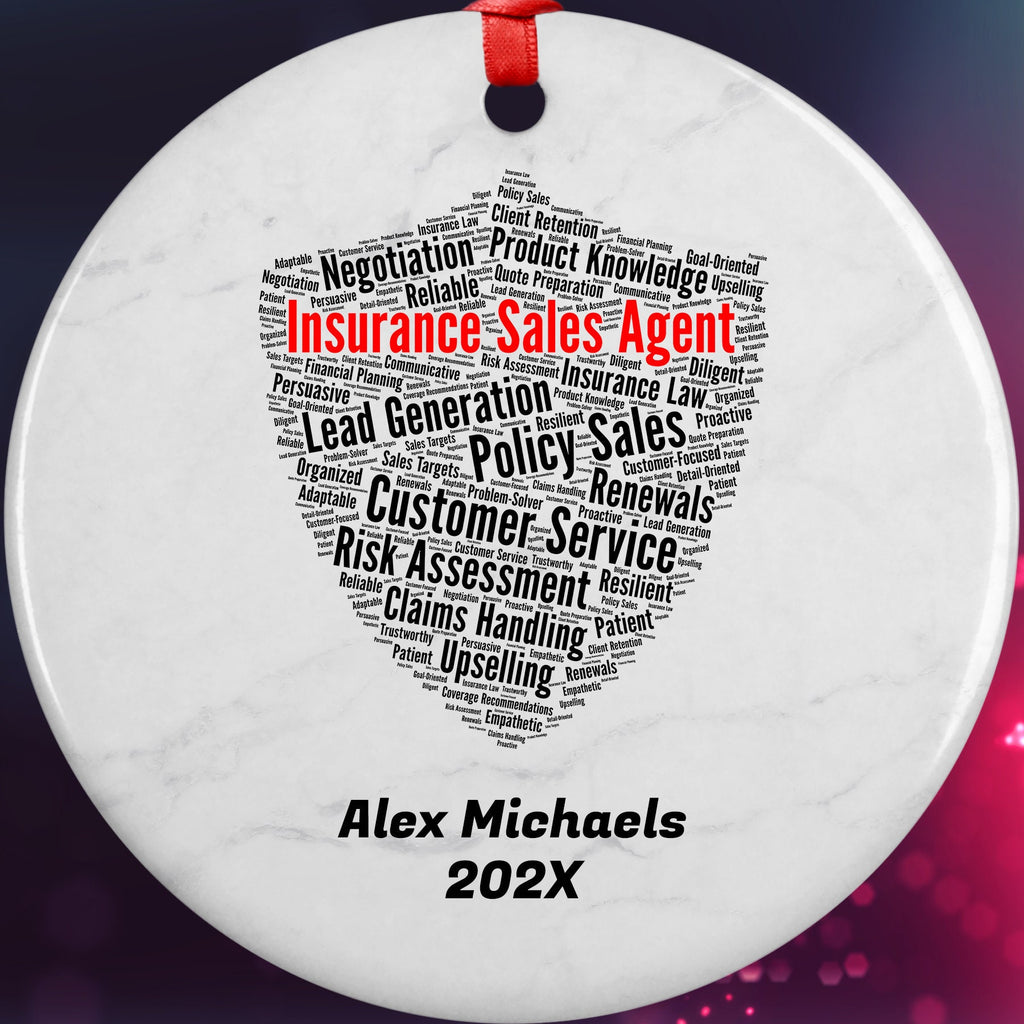 Insurance Sales Agent Personalized Christmas Ornament