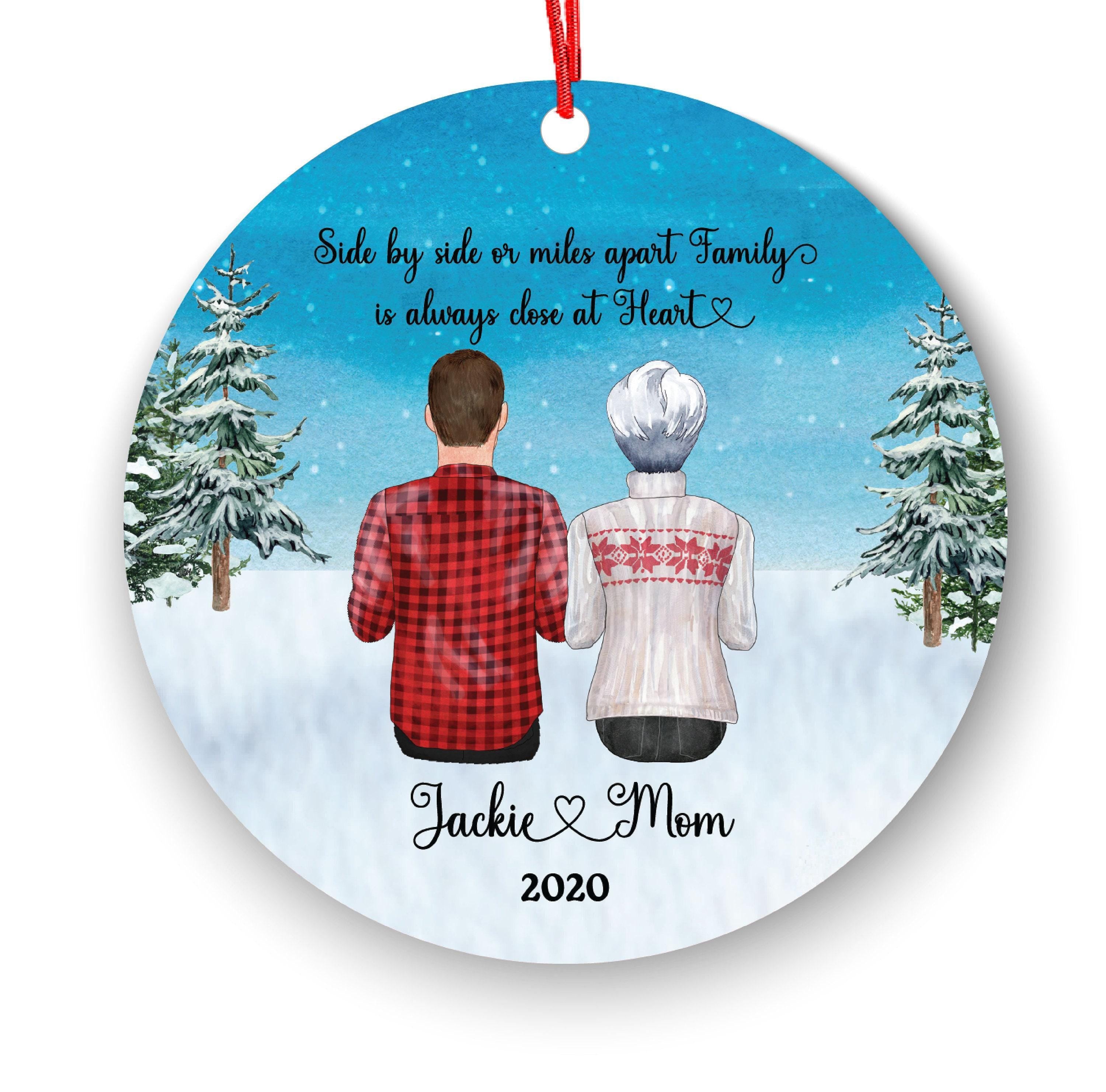 Custom Mom and Son Christmas Ornament - Personalized Family Keepsake