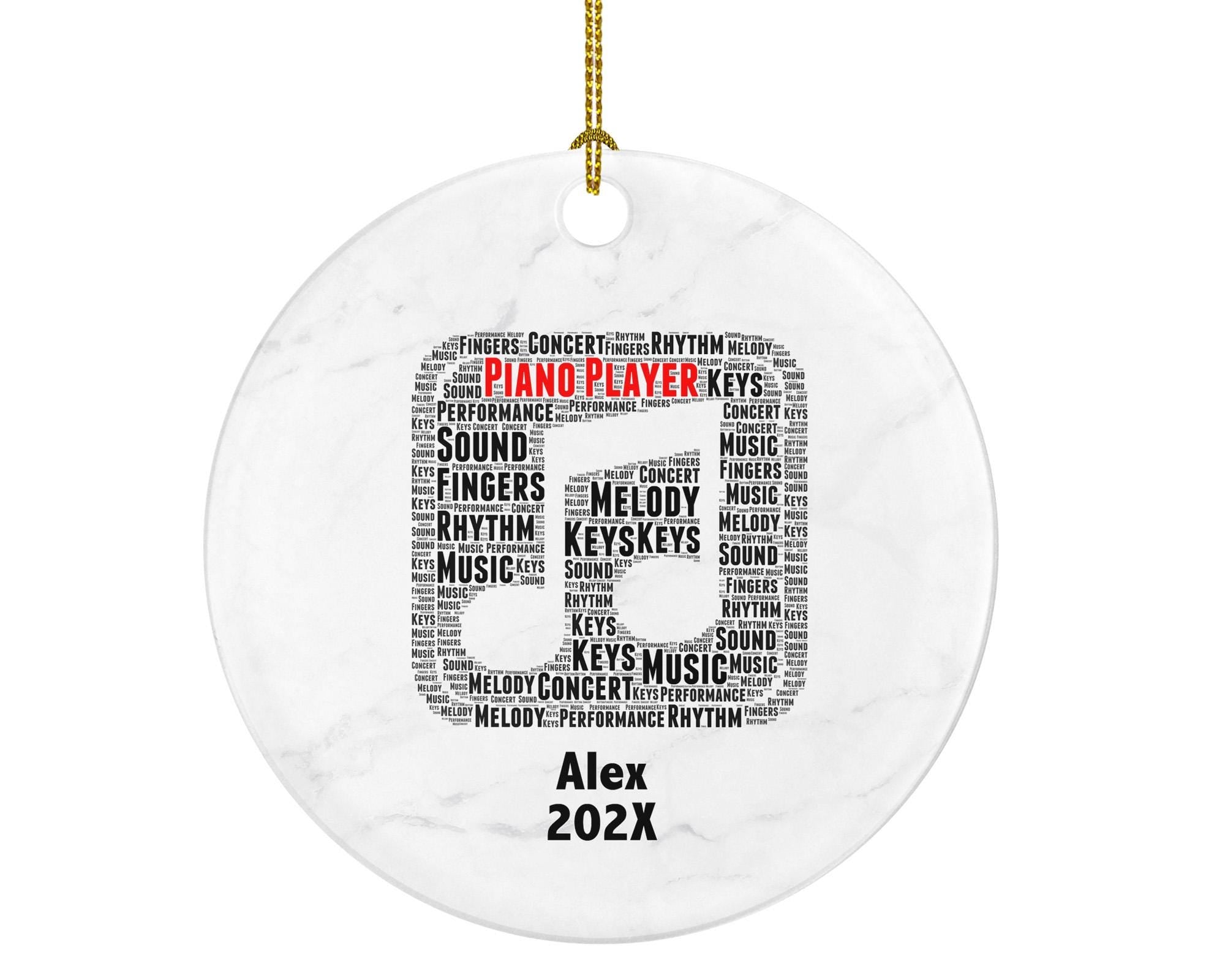 Personalized Piano Player Christmas Ornament – Custom Music Gift – Pianist Ornament – Musician Holiday Keepsake