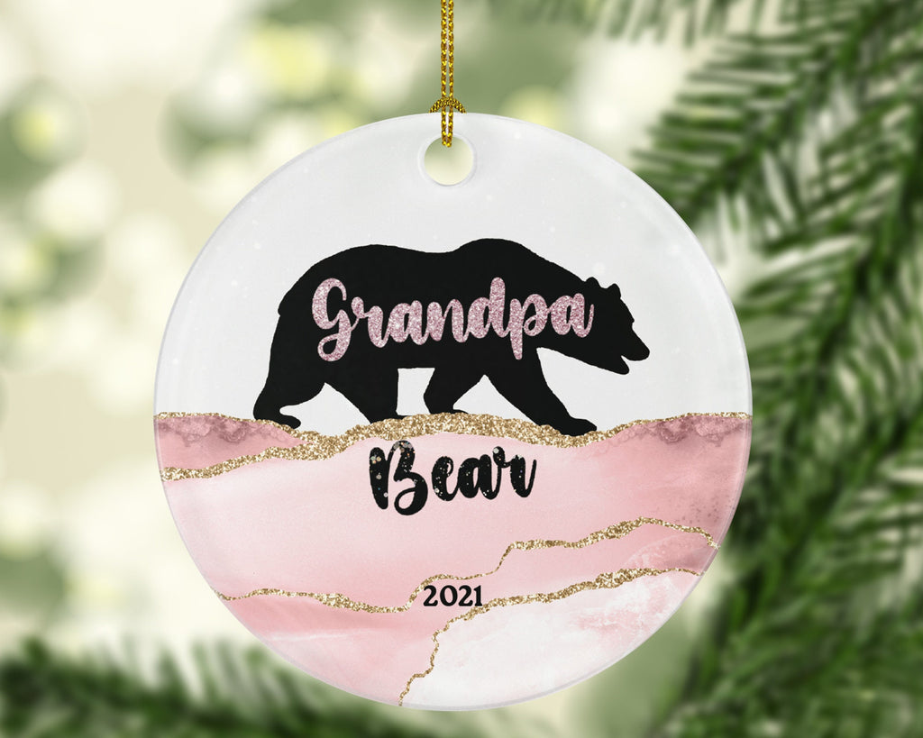 Grandpa Bear Ornament, Grandpa Bear Gift, Grandparent Pregnancy Announcement, Father's Day Gift