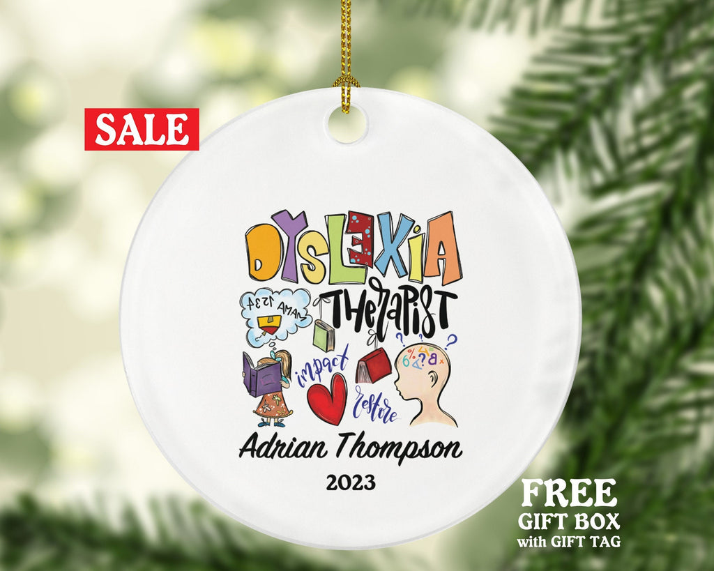 Dyslexia Therapist Christmas Ornament Personalized - Health Worker Gift