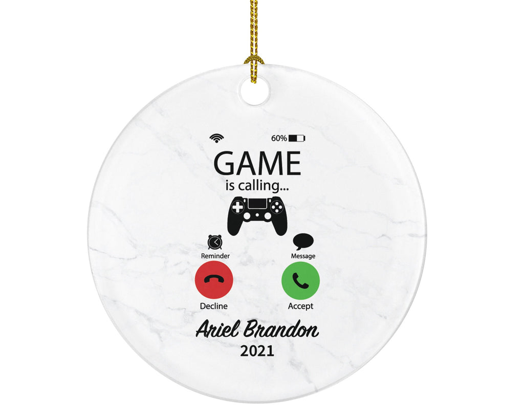 Video Game Player Gamer Christmas Ornament Personalized - Playing Game Controller Addict Hobby
