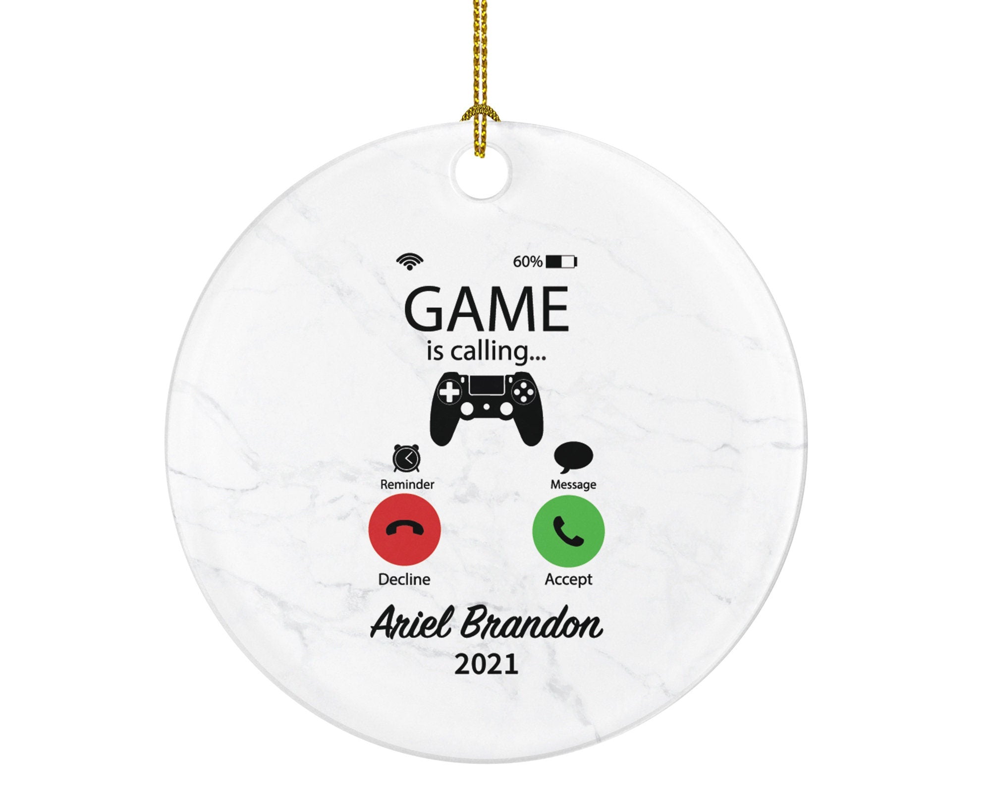 Video Game Player Gamer Christmas Ornament Personalized - Playing Game Controller Addict Hobby