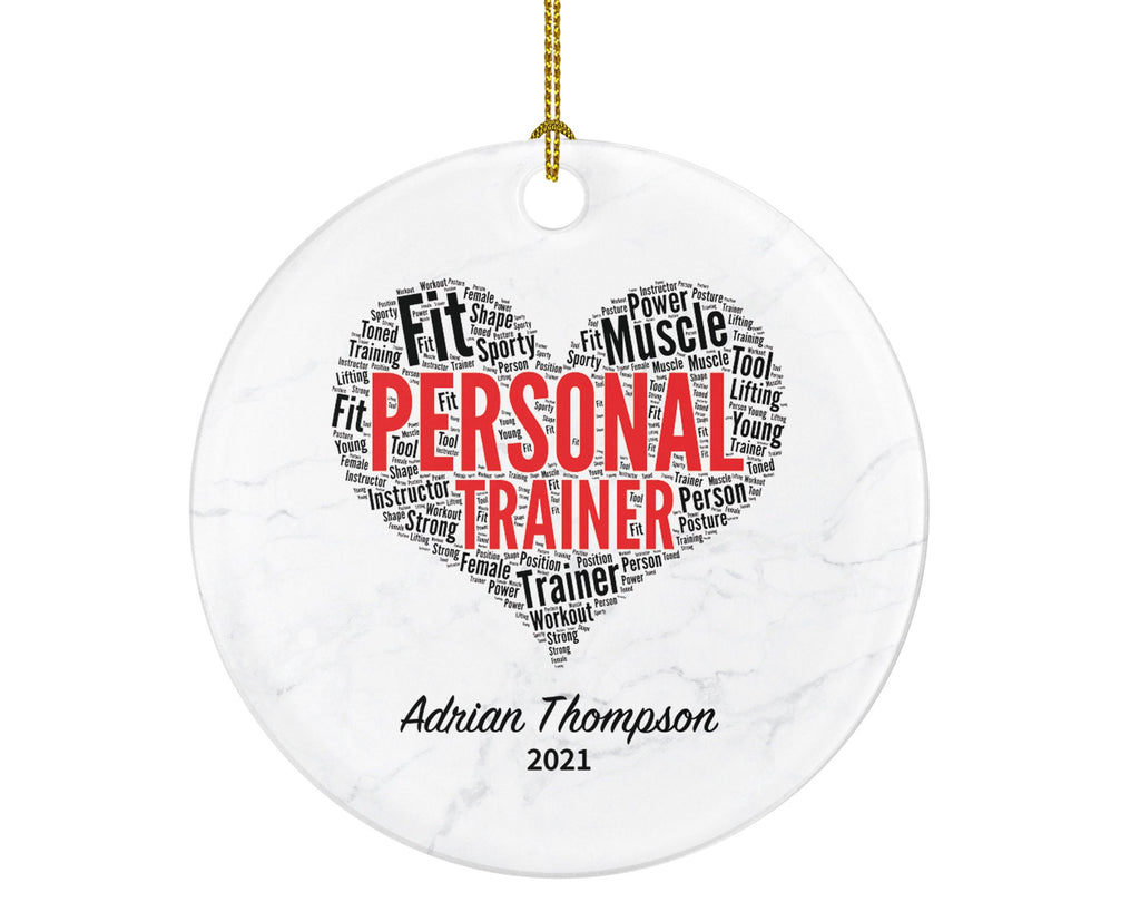 Personal Trainer Fitness Pilates Yoga Workout Christmas Ornament Personalized - Custom Healthy Lifestyle Training Exercise PT Gift