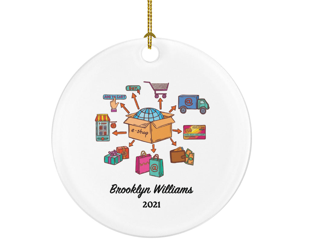 Online Shopper Personalized Christmas Ornament - Online Shopping from Home Shopaholic Shopping Lover Love To Shop, Shopping Addict Gifts