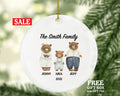 Family of 3 Christmas Ornament Personalized - Parents Mother Father Child Mom Dad Gift - Teddy Bear Family