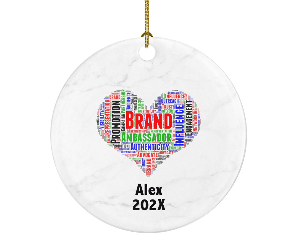 Personalized Brand Ambassador Christmas Ornament – Custom Marketing Gift – Social Media Influencer Ornament – Business Keepsake