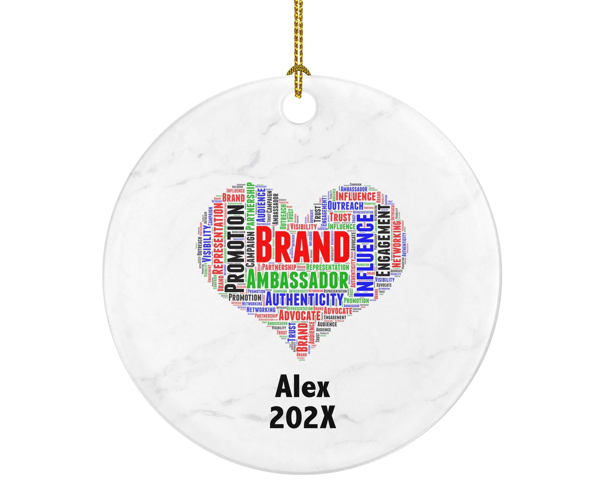 Personalized Brand Ambassador Christmas Ornament – Custom Marketing Gift – Social Media Influencer Ornament – Business Keepsake