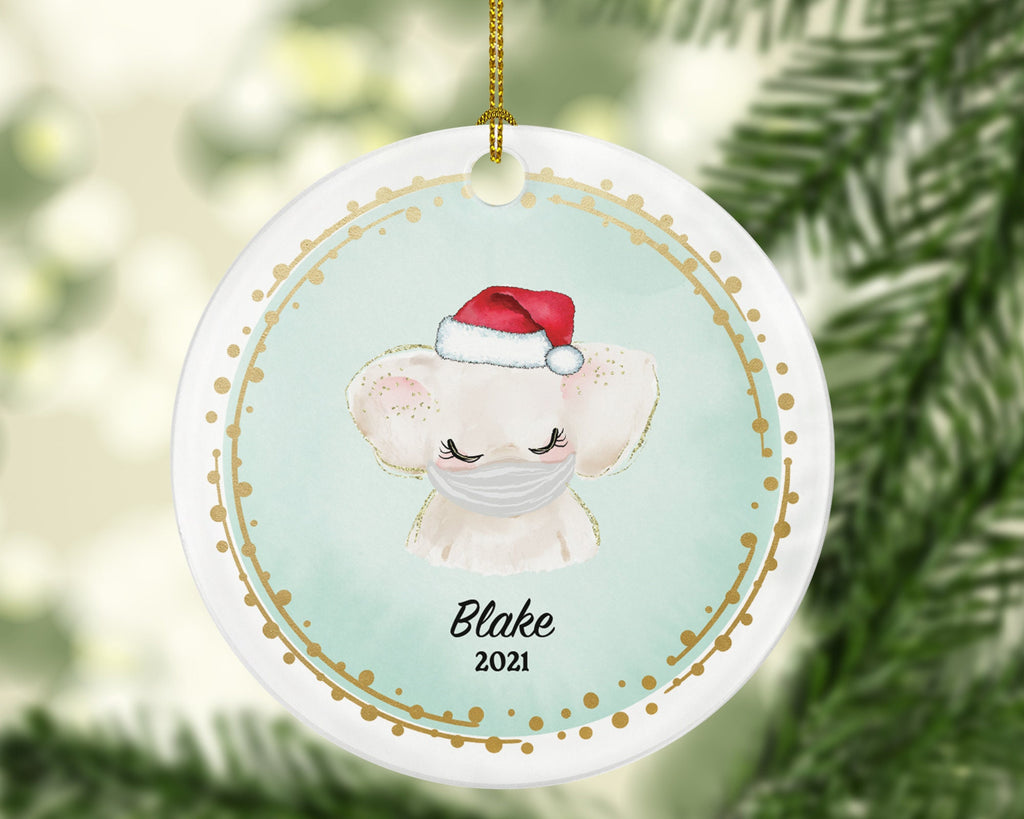 Kid with mask Christmas Ornament Personalized, Custom Child Children Baby Covid Quarantine Survivor Bear Pandemic
