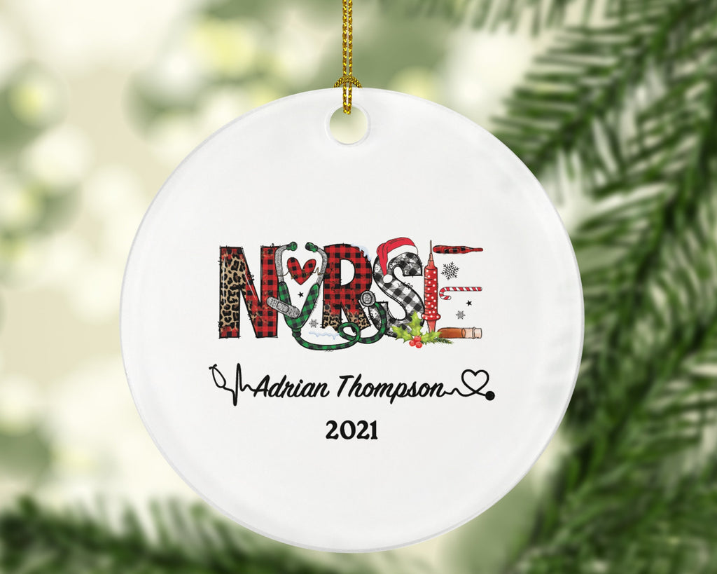 Active Nurse Christmas Ornament Personalized - Nursing Registered Nurse Health Worker Gift from Patient for Nurse RN Custom Medical