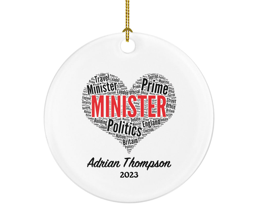 Minister Christmas Ornament Personalized - Politics Minister Gift