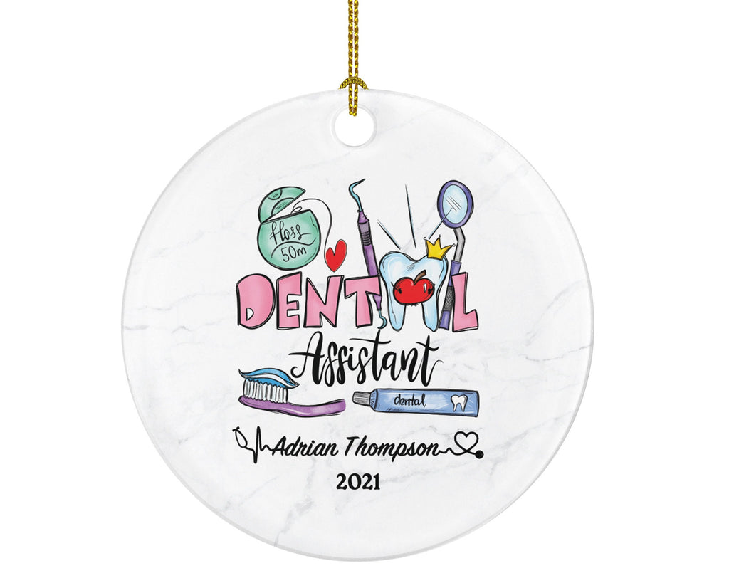 Dental Assistant Christmas Ornament Personalized - Dentist Assistant Gift Graduation Custom Occupational Orthodontist Occupation Gift