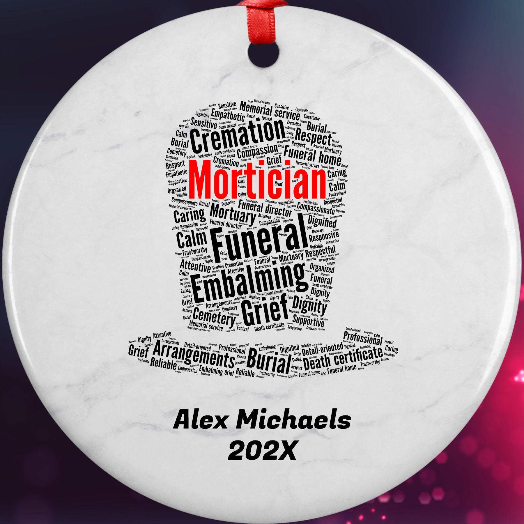 Mortician Personalized Christmas Ornament