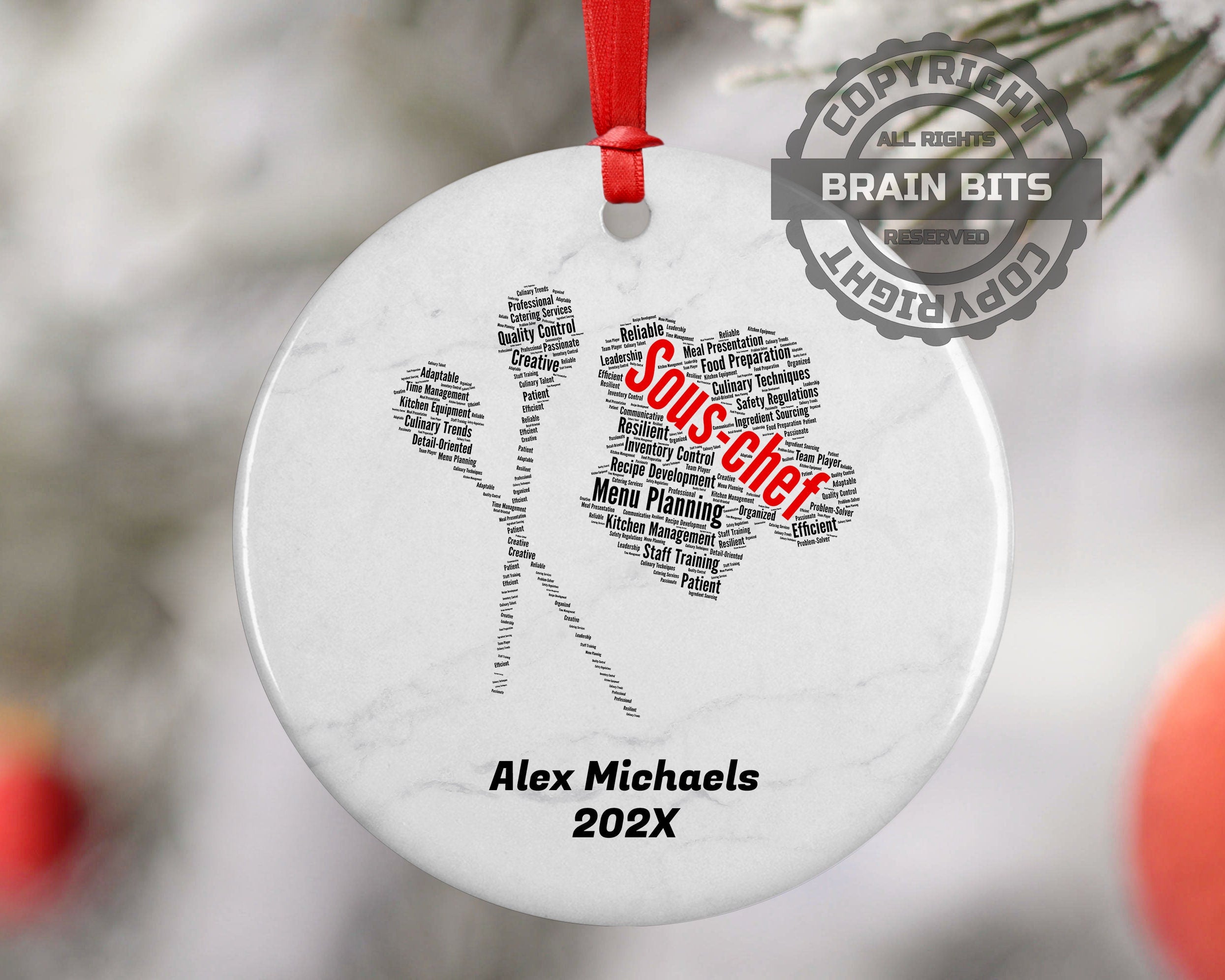 Sous-chef Personalized Christmas Ornament