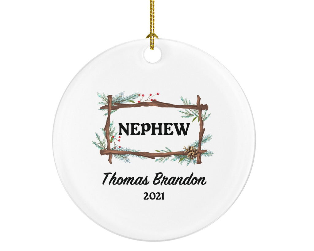 Nephew Personalized Christmas Ornament, Best Nephew Ever Gift from Aunt Uncle