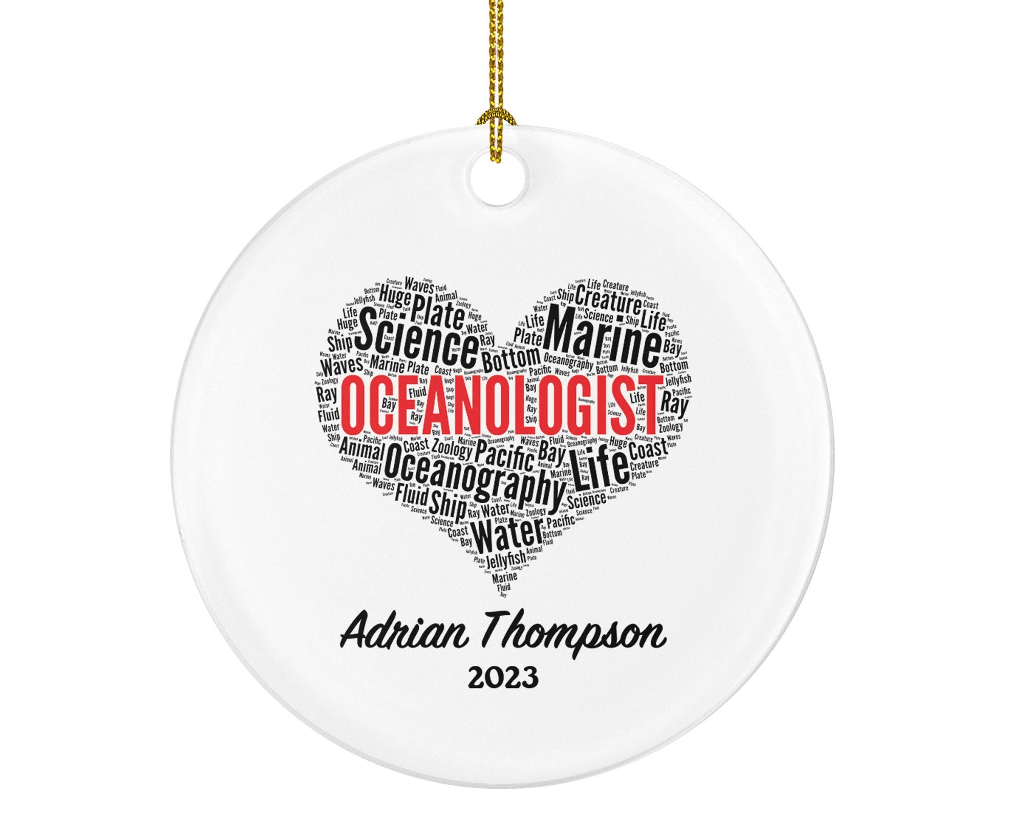Oceanologist Christmas Ornament Personalized - Oceanography Water Science Gift Marine