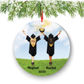 Personalized Graduation Christmas Ornament Class of 2020 2021 for Graduate Female Bff Besties Masters Bachelor Doctorate College High School