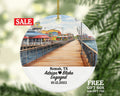 Kemah Texas Christmas Ornament Personalized - TX Engaged Married Family Together Couple Travel Honeymoon Wedding Engagement Marriage