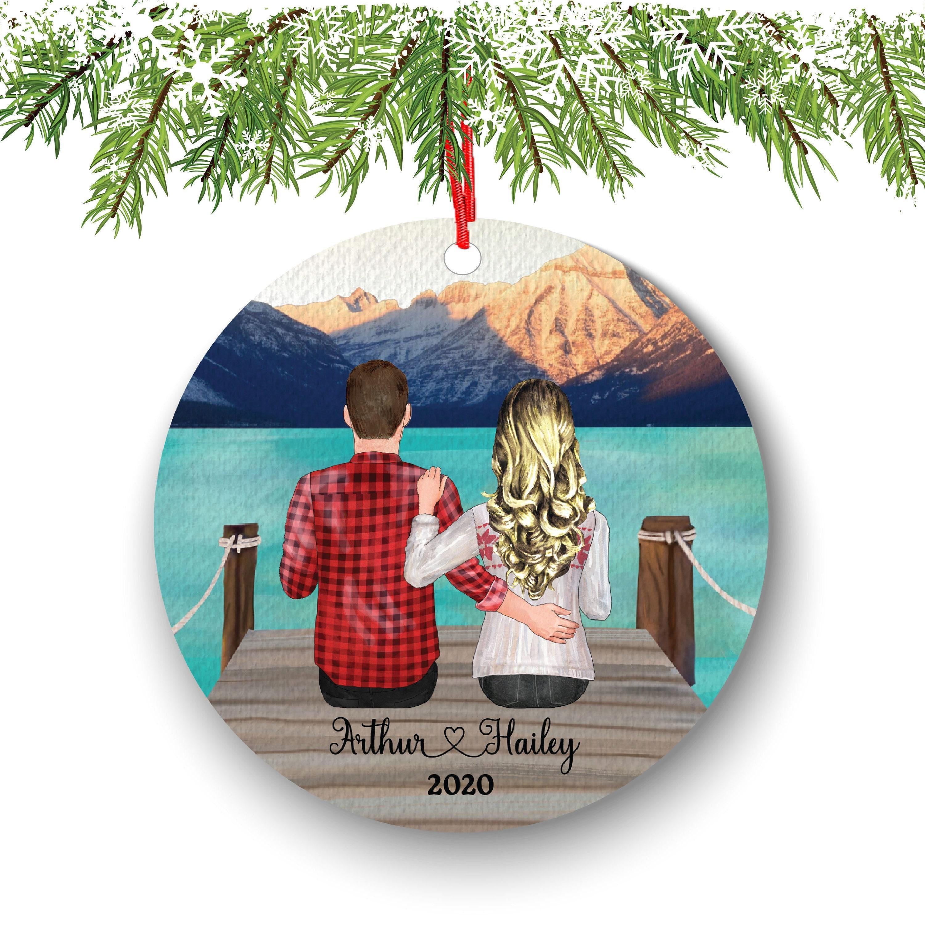 Couple’s First Christmas Ornament: Personalized Wedding Keepsake (Ceramic)