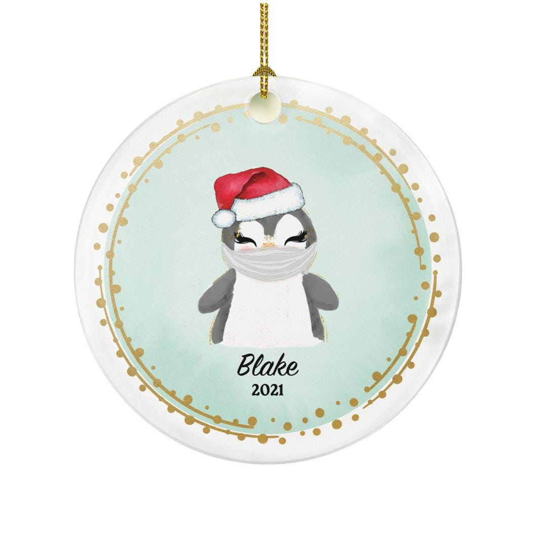 Kid with mask Christmas Ornament Personalized, Custom Child Children Baby Covid Quarantine Survivor Bear Pandemic