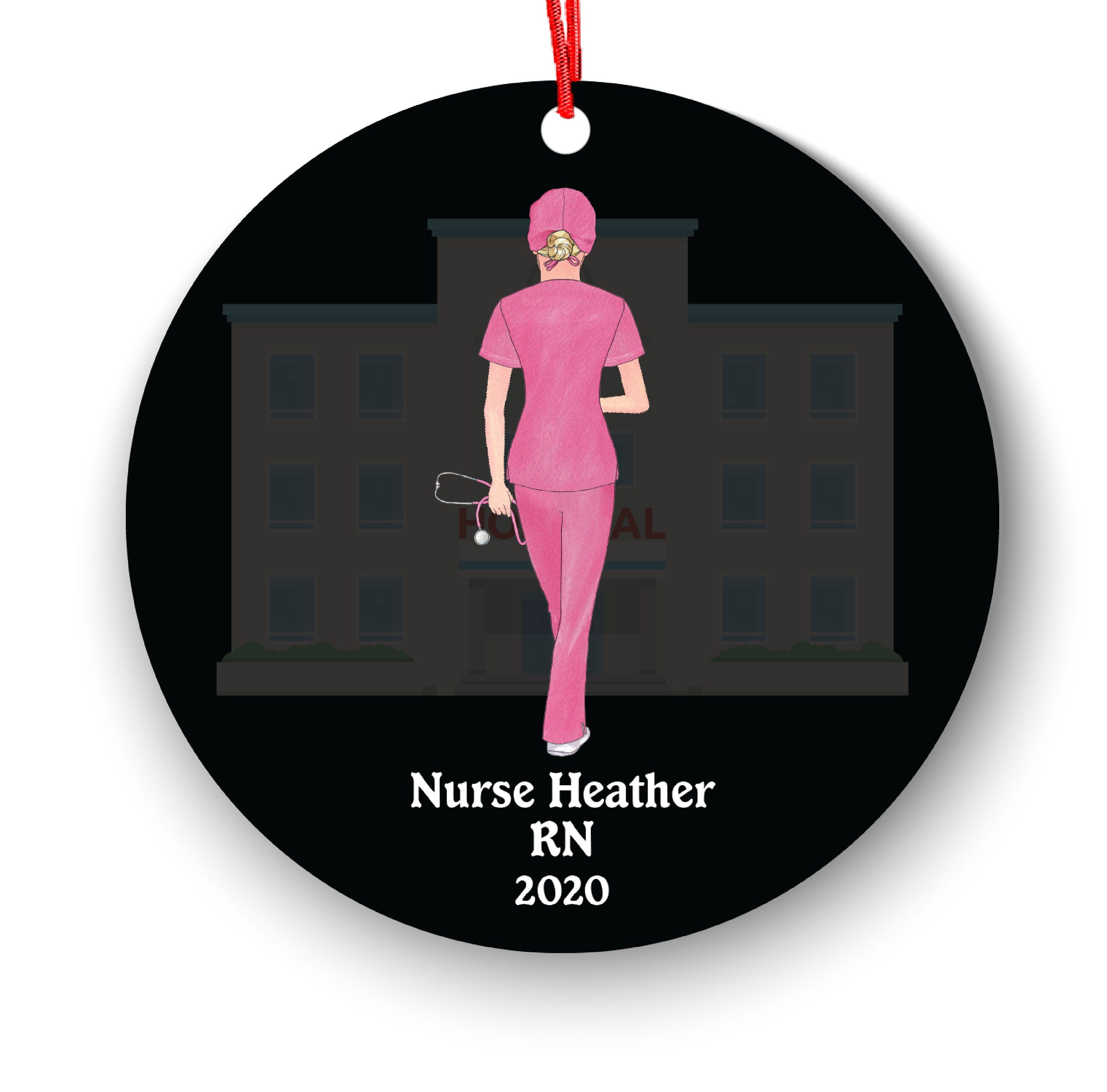 Personalized Nurse Medical Doctor Scrub Christmas Ornament Therapist Physician Orthopedist Pandemic Quarantine Covid Coronavirus MD Custom